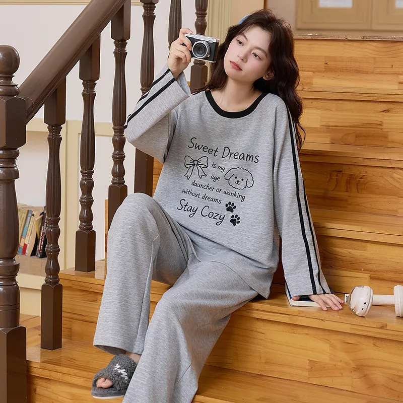 Cashmere Silk Pajamas Women Winter New Thickened Warm Long Sleeve Cartoon Girl Outer Wear Homewear Set · Wholesale · OEM · Worldwide Shipping - Detail 1