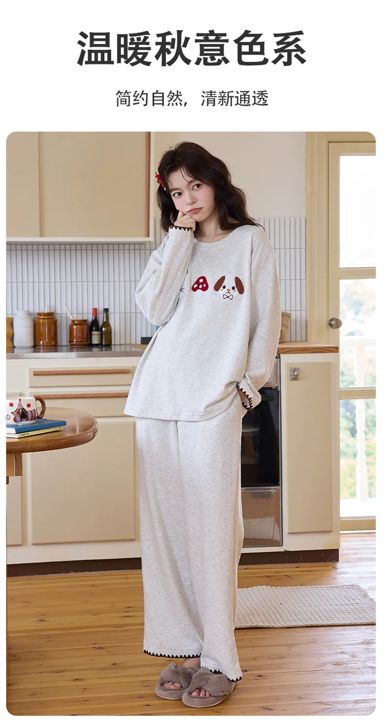 Cashmere Silk Pajamas Women Winter New Thickened Warm Long Sleeve Cartoon Girl Outer Wear Homewear Set · Wholesale · OEM · Worldwide Shipping - Detail 17