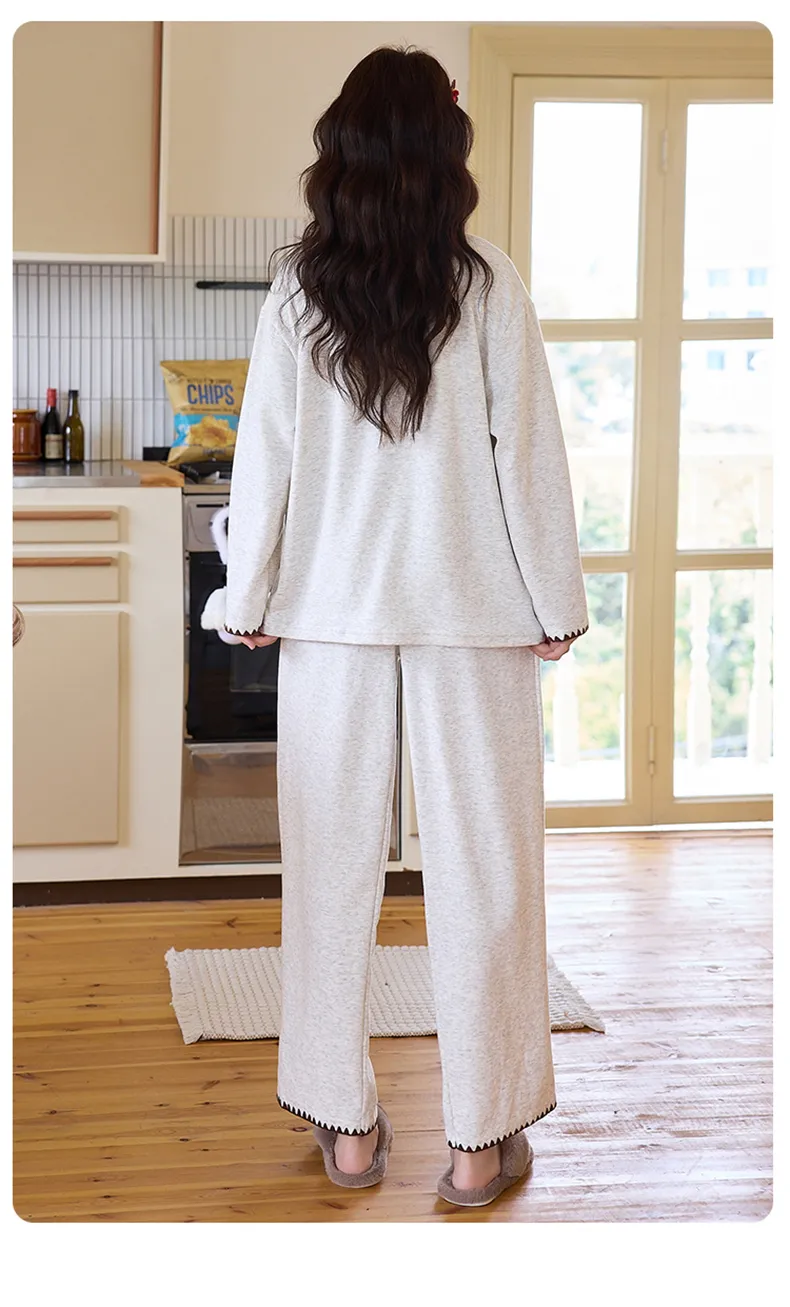 Cashmere Silk Pajamas Women Winter New Thickened Warm Long Sleeve Cartoon Girl Outer Wear Homewear Set · Wholesale · OEM · Worldwide Shipping - Detail 18