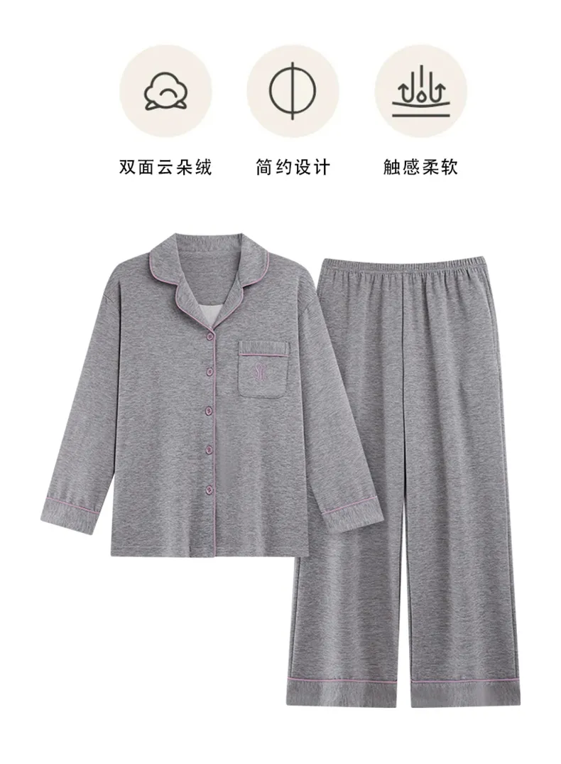 Cashmere Silk Pajamas Women Winter New Thickened Warm Long Sleeve Cardigan Cartoon Outer Wear Girl Homewear Set · Wholesale · OEM · Worldwide Shipping - Detail 8