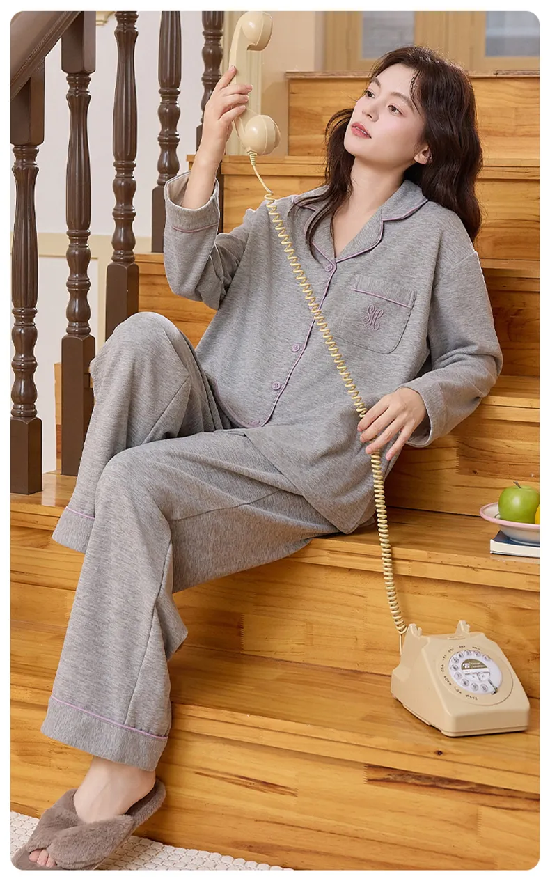 Cashmere Silk Pajamas Women Winter New Thickened Warm Long Sleeve Cardigan Cartoon Outer Wear Girl Homewear Set · Wholesale · OEM · Worldwide Shipping - Detail 16