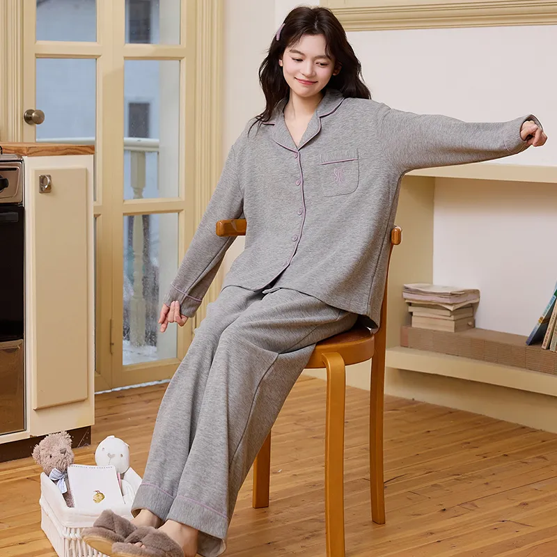 Cashmere Silk Pajamas Women Winter New Thickened Warm Long Sleeve Cardigan Cartoon Outer Wear Girl Homewear Set · Wholesale · OEM · Worldwide Shipping - View 2