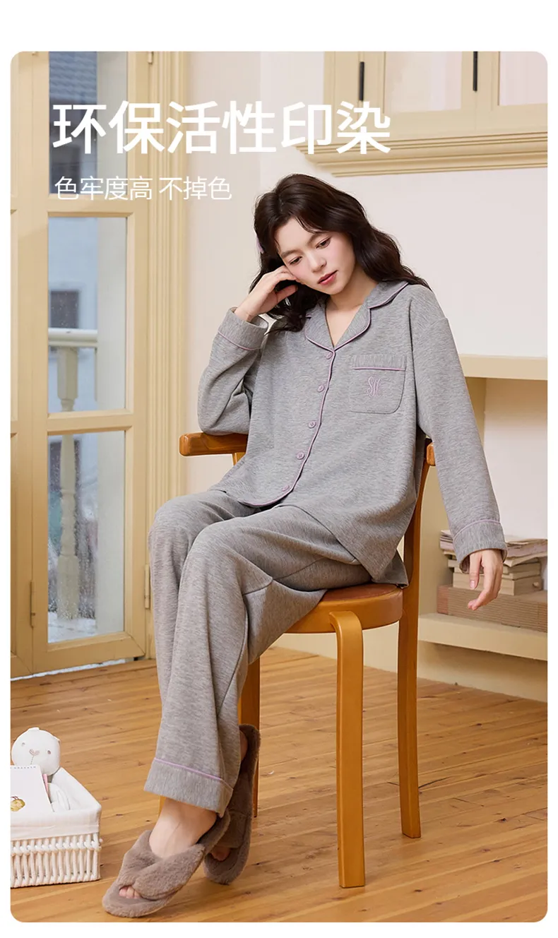 Cashmere Silk Pajamas Women Winter New Thickened Warm Long Sleeve Cardigan Cartoon Outer Wear Girl Homewear Set · Wholesale · OEM · Worldwide Shipping - Detail 15