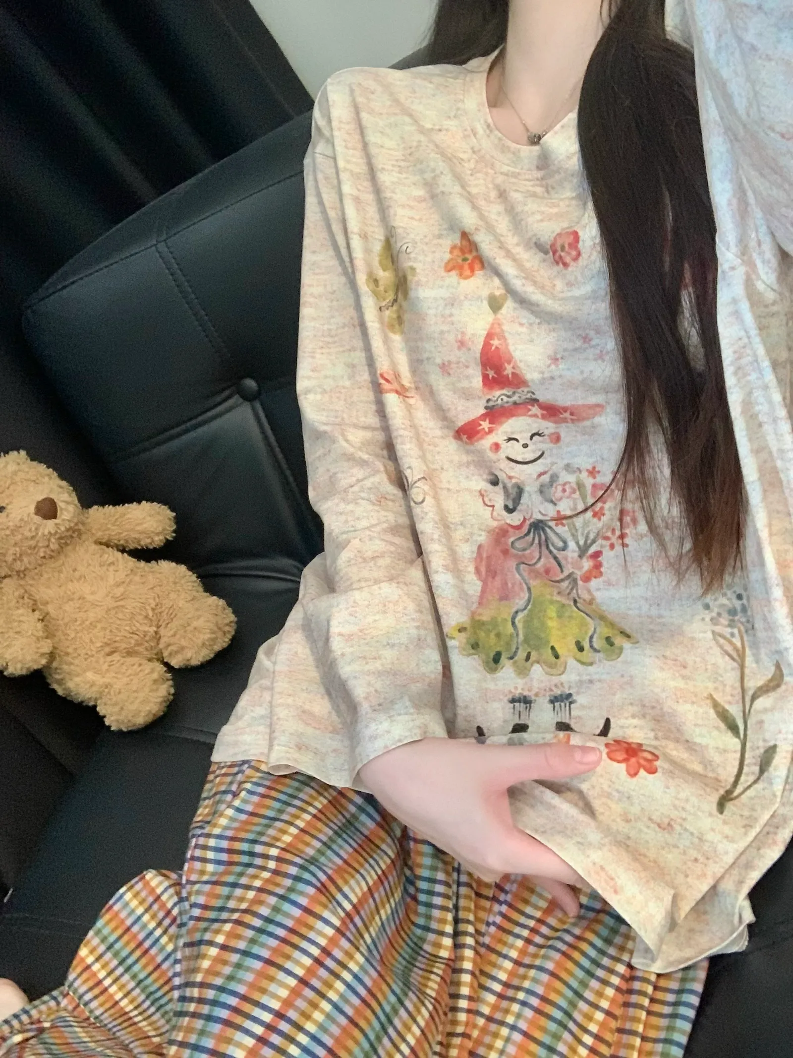 2026 New Autumn German Velvet Cartoon Long Sleeve Summer Pajama Sweet Design Wearable Plaid Loose Set · Wholesale · OEM · Worldwide Shipping - View 2