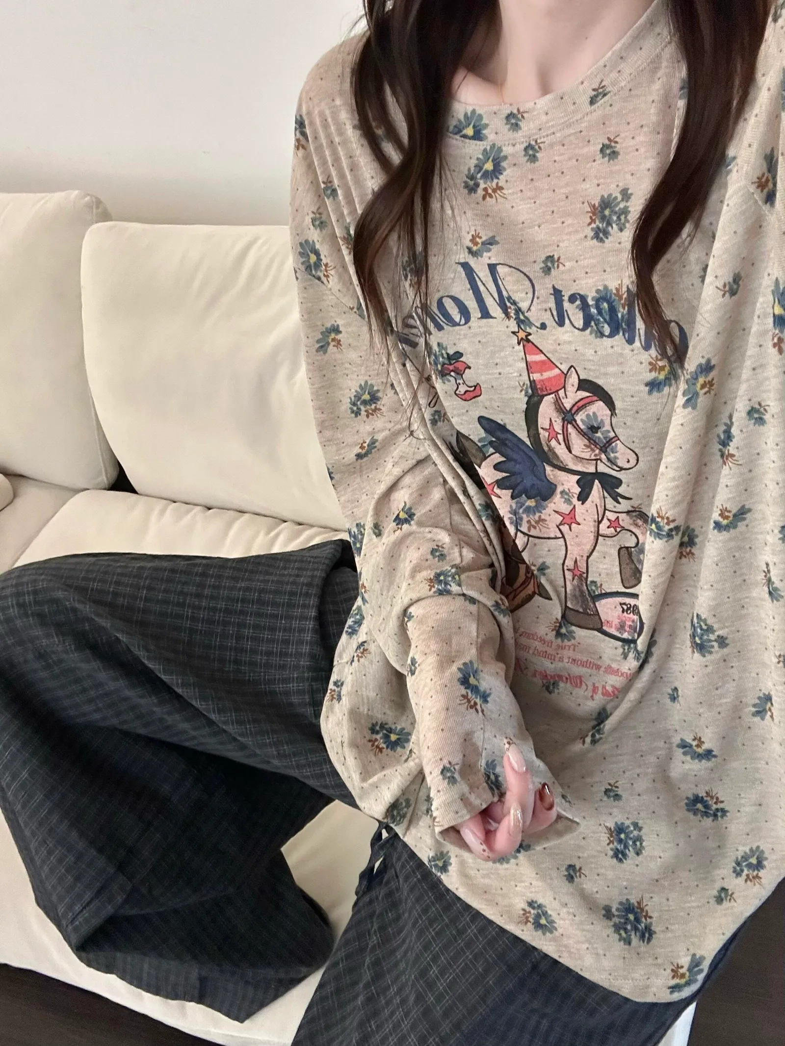 2026 New Autumn German Velvet Cartoon Long Sleeve Summer Pajama Sweet Design Wearable Cat Loose Set · Wholesale · OEM · Worldwide Shipping - Detail 2