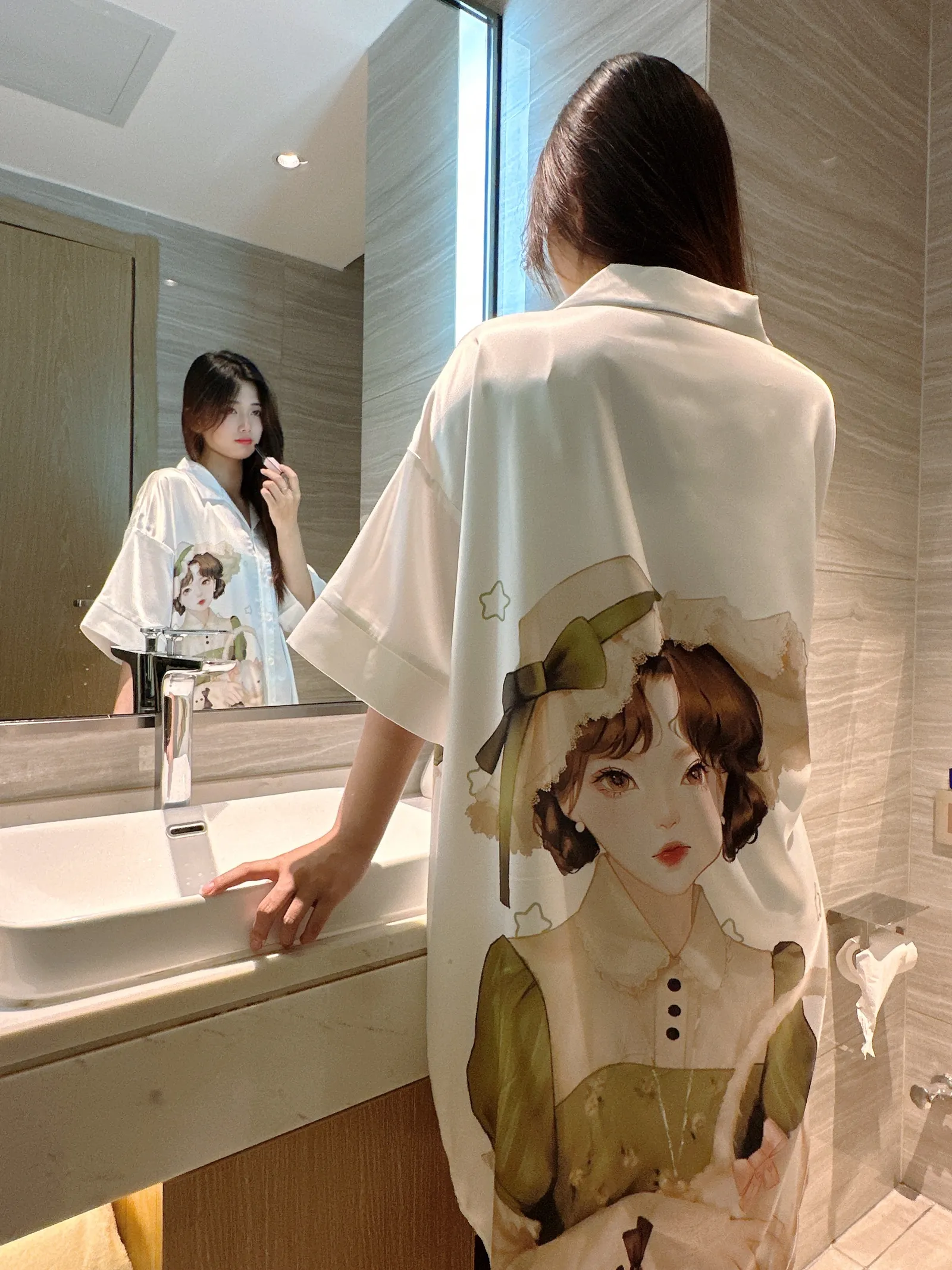 Europe & US Cross-Border Women's Second-Skin Ice Silk Nightgown, Light Luxury Midi Lounge Dress · Wholesale · OEM · Worldwide Shipping - Detail 18