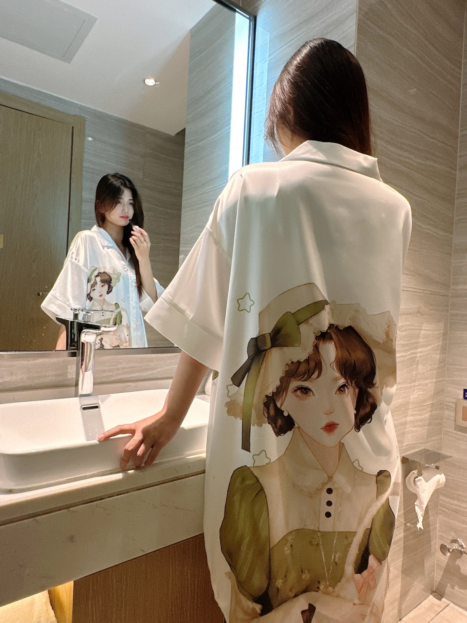 Europe & US Cross-Border Women's Second-Skin Ice Silk Nightgown, Light Luxury Midi Lounge Dress · Wholesale · OEM · Worldwide Shipping - Detail 8