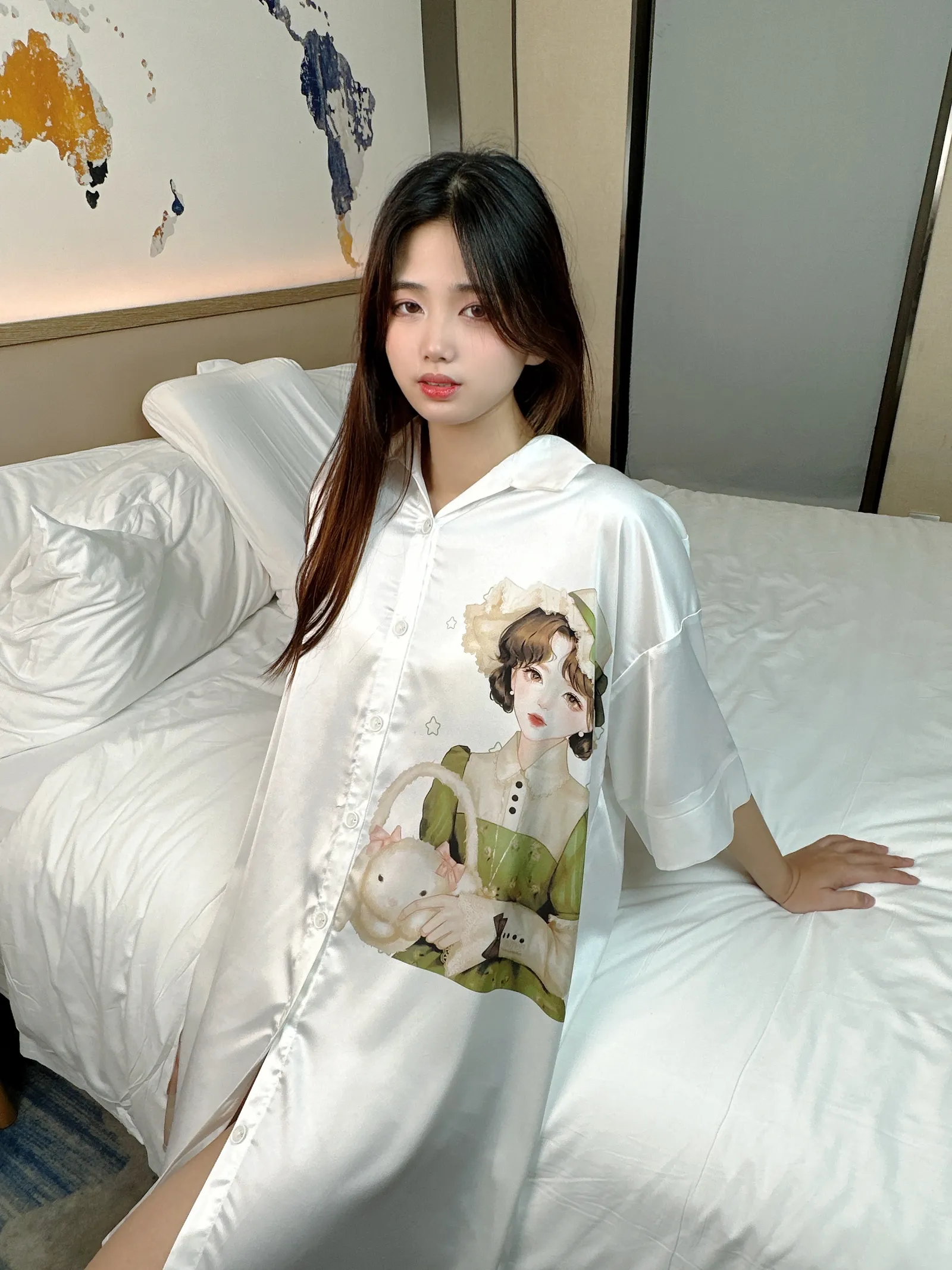 Europe & US Cross-Border Women's Second-Skin Ice Silk Nightgown, Light Luxury Midi Lounge Dress · Wholesale · OEM · Worldwide Shipping - Detail 7