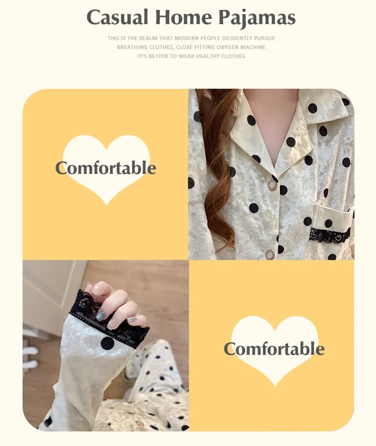 Hexin 16 Batch Winter New Women's Double Long Cardigan Lapel Pajamas Gold Velvet Smooth Comfortable Simple Homewear · Wholesale · OEM · Worldwide Shipping - Detail 10