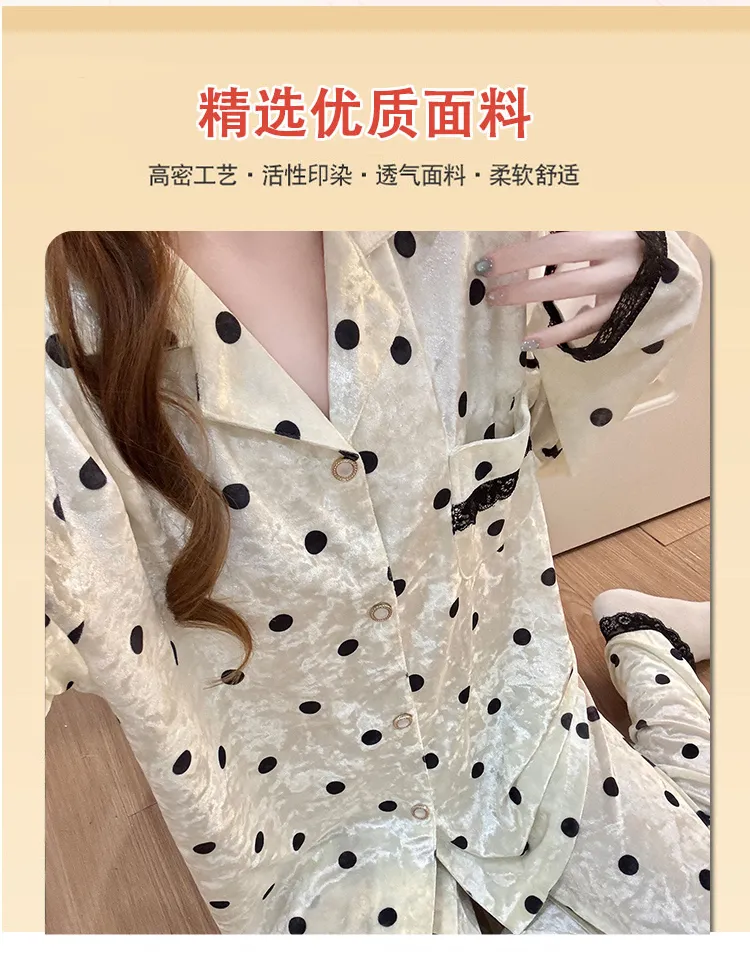 Hexin 16 Batch Winter New Women's Double Long Cardigan Lapel Pajamas Gold Velvet Smooth Comfortable Simple Homewear · Wholesale · OEM · Worldwide Shipping - Detail 8