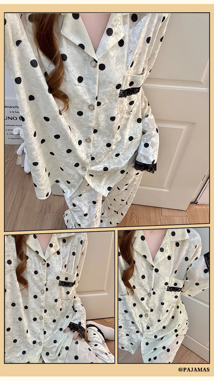 Hexin 16 Batch Winter New Women's Double Long Cardigan Lapel Pajamas Gold Velvet Smooth Comfortable Simple Homewear · Wholesale · OEM · Worldwide Shipping - Detail 13