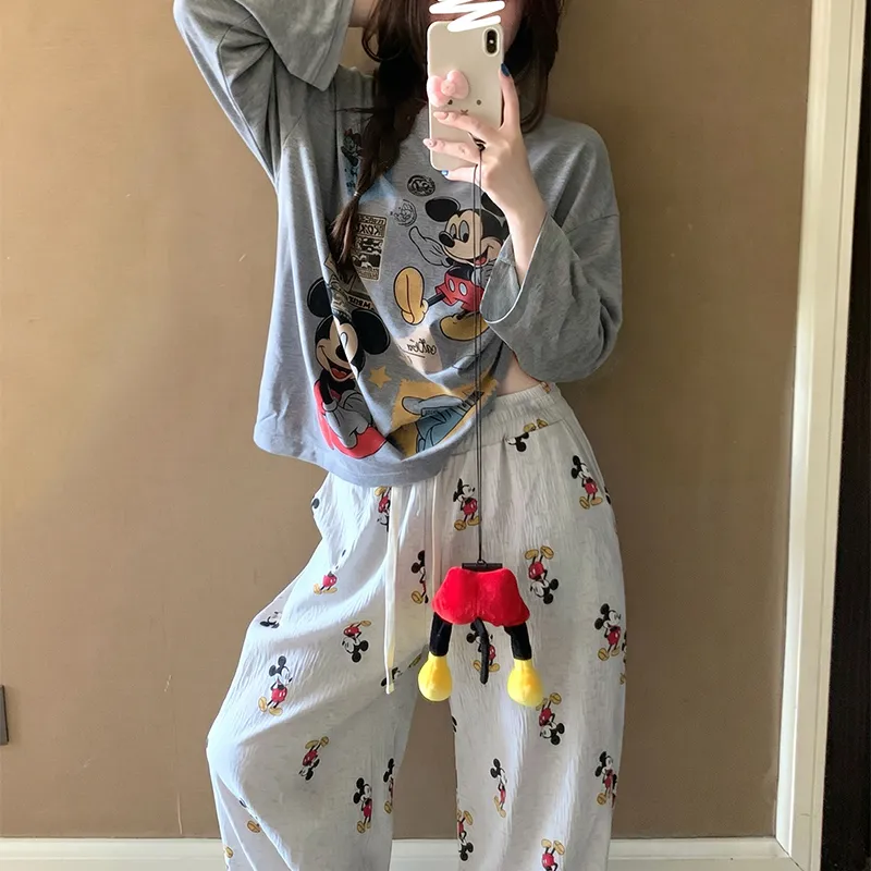 6535 Cotton 2026 Autumn Long-Sleeve Pajamas for Women Korean Style Loose Casual Wearable Loungewear Set · Wholesale · OEM · Worldwide Shipping