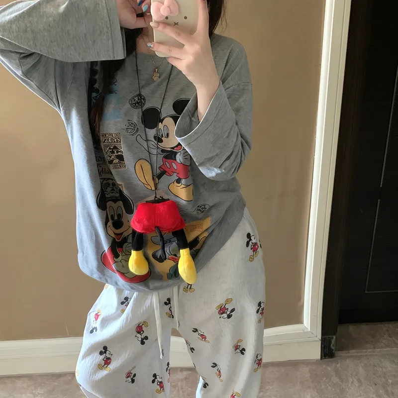 6535 Cotton 2026 Autumn Long-Sleeve Pajamas for Women Korean Style Loose Casual Wearable Loungewear Set · Wholesale · OEM · Worldwide Shipping - View 2