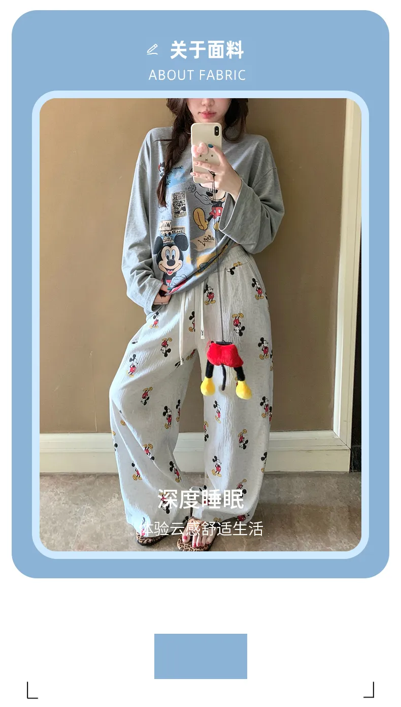 6535 Cotton 2026 Autumn Long-Sleeve Pajamas for Women Korean Style Loose Casual Wearable Loungewear Set · Wholesale · OEM · Worldwide Shipping - Detail 4
