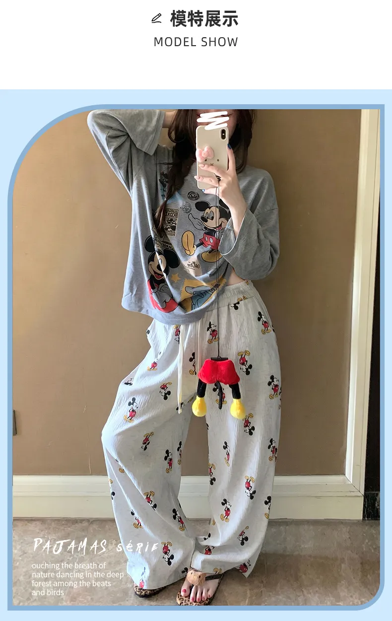 6535 Cotton 2026 Autumn Long-Sleeve Pajamas for Women Korean Style Loose Casual Wearable Loungewear Set · Wholesale · OEM · Worldwide Shipping - Detail 5