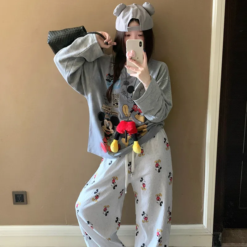 6535 Cotton 2026 Autumn Long-Sleeve Pajamas for Women Korean Style Loose Casual Wearable Loungewear Set · Wholesale · OEM · Worldwide Shipping - View 3