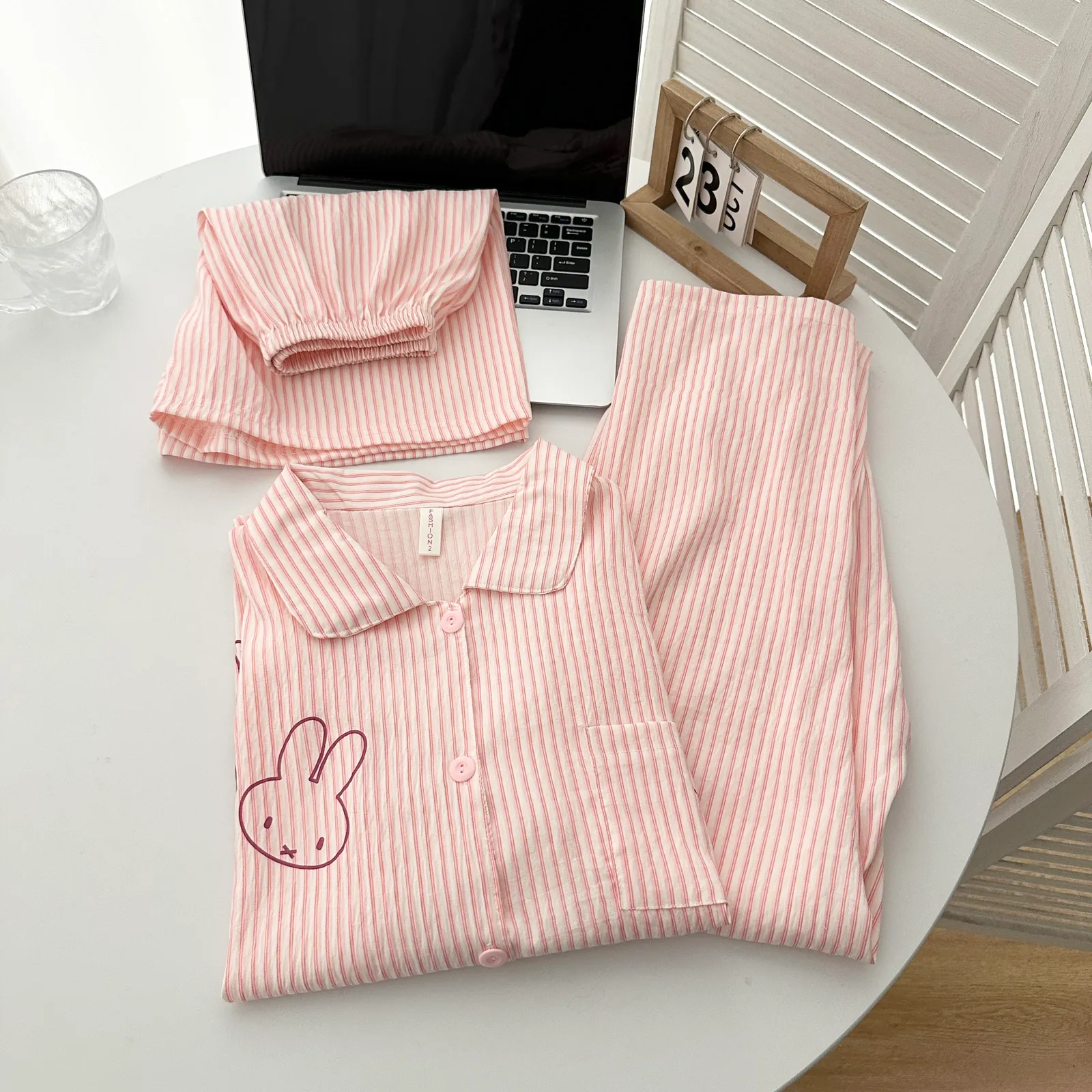 Cloud Cotton 3-Piece Set #Croissant Miffy Casual Pajama, Summer Short Sleeve Premium Loungewear Set · Wholesale · OEM · Worldwide Shipping - Detail 3