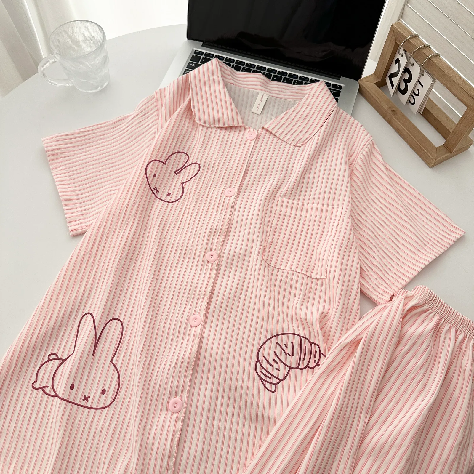 Cloud Cotton 3-Piece Set #Croissant Miffy Casual Pajama, Summer Short Sleeve Premium Loungewear Set · Wholesale · OEM · Worldwide Shipping - View 1