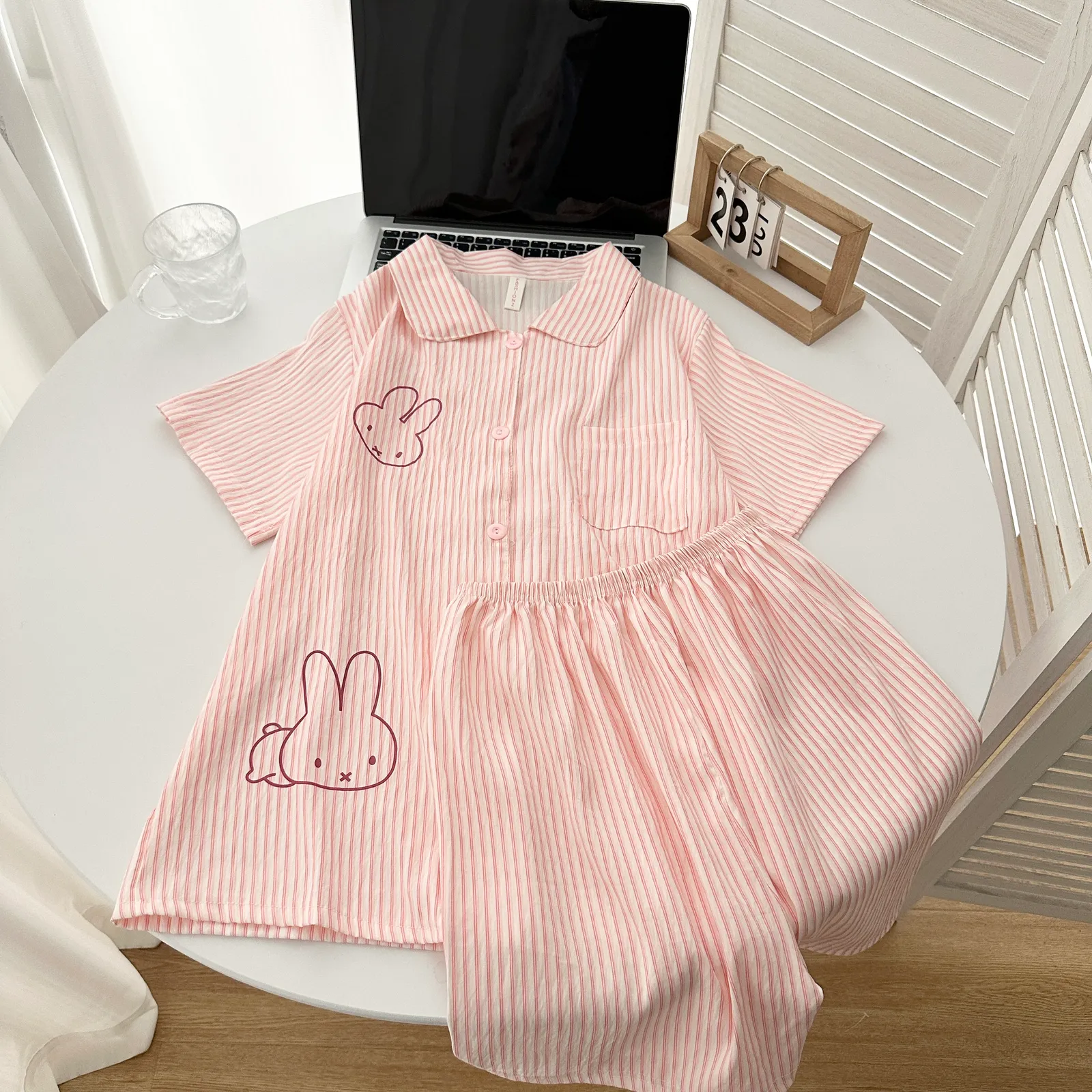 Cloud Cotton 3-Piece Set #Croissant Miffy Casual Pajama, Summer Short Sleeve Premium Loungewear Set · Wholesale · OEM · Worldwide Shipping - View 2