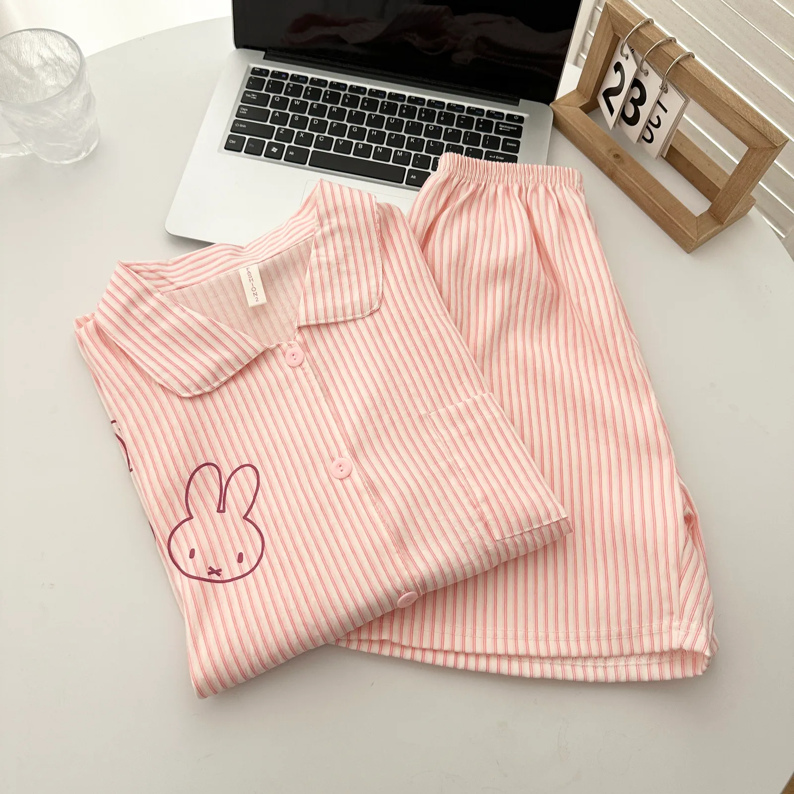 Cloud Cotton 3-Piece Set #Croissant Miffy Casual Pajama, Summer Short Sleeve Premium Loungewear Set · Wholesale · OEM · Worldwide Shipping - Detail 4