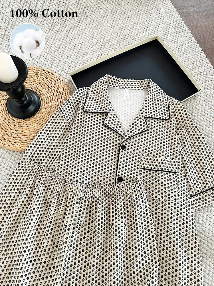 Cross-Border Europe & US Men's All-Over Print Pure Cotton Pajama Set, Short Sleeve and Shorts, Loose Breathable Wearable-Outside Summer Loungewear · Wholesale · OEM · Worldwide Shipping - Detail 7