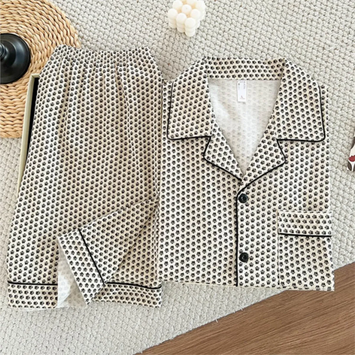 Cross-Border Europe & US Men's All-Over Print Pure Cotton Pajama Set, Short Sleeve and Shorts, Loose Breathable Wearable-Outside Summer Loungewear · Wholesale · OEM · Worldwide Shipping - View 2