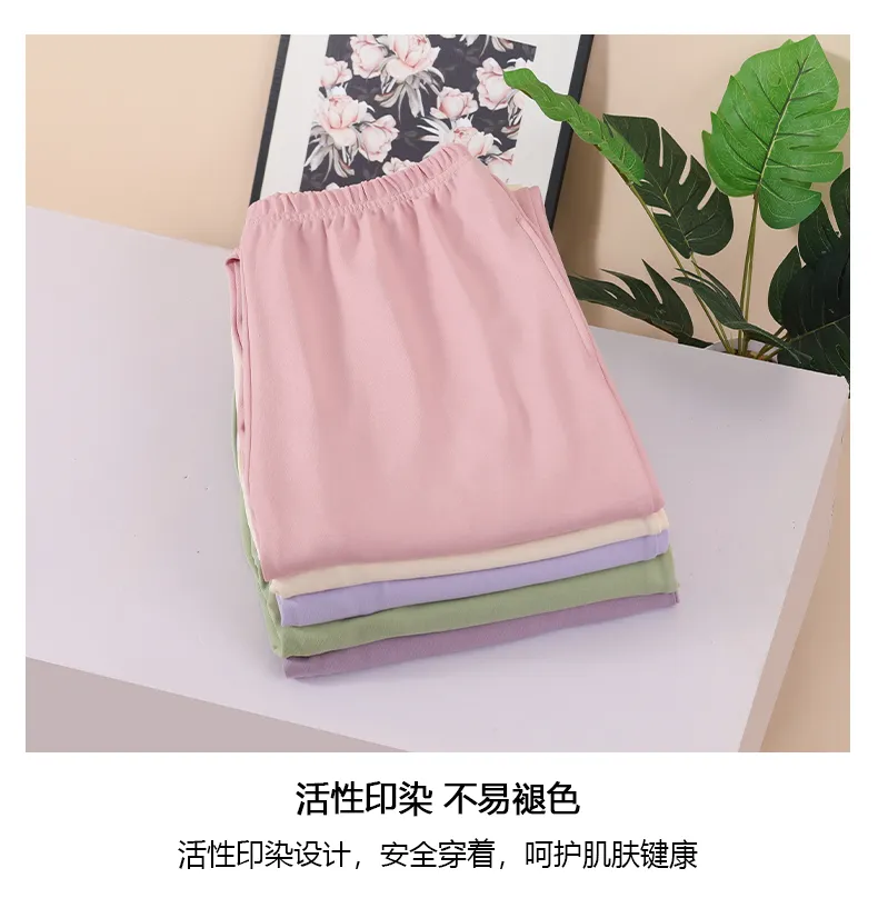 Pure Cotton Sleep Pants Women's Pajama Bottoms Autumn Single Piece Long Pants Casual Lounge Pants Homewear Thin Solid Color Live Streaming Pure Cotton Pajamas · Wholesale · OEM · Worldwide Shipping - Detail 9