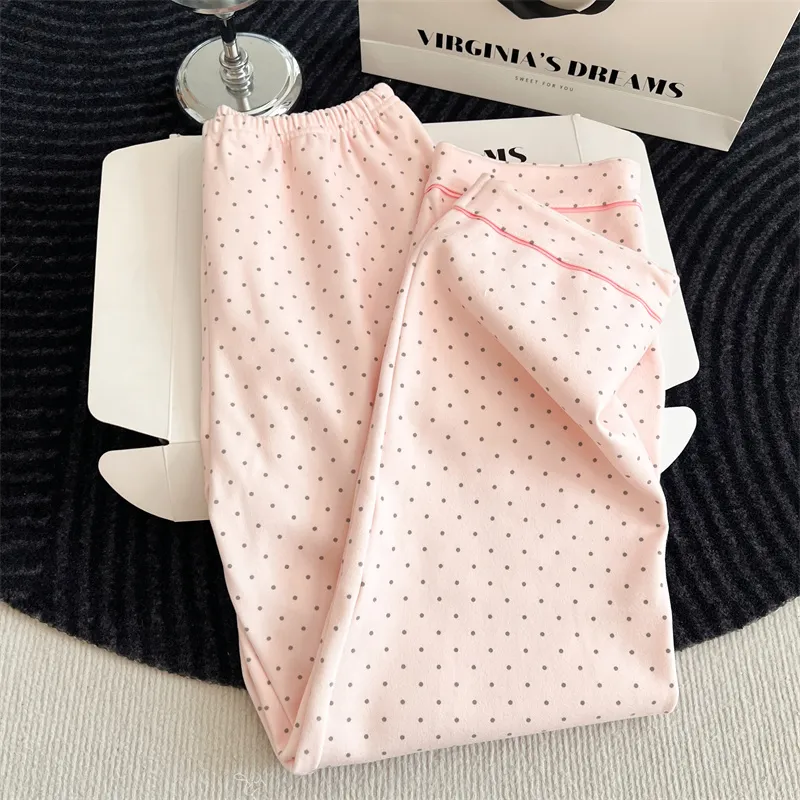 Piyama Wanita Musim Gugur Musim Dingin Coral Fleece Berbulu Tebal Lengan Panjang Musim Semi Musim Gugur Set Pakaian Rumah · Grosir · OEM · Pengiriman Global - Detail 8