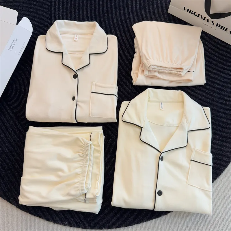 Ensemble de pyjama à manches longues, doublé et épaissi, pour l'automne et l'hiver, saison printemps-automne-hiver · Grossiste · OEM · Mondial - View 1