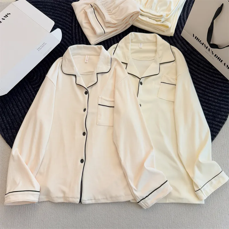 Ensemble de pyjama à manches longues, doublé et épaissi, pour l'automne et l'hiver, saison printemps-automne-hiver · Grossiste · OEM · Mondial - View 3