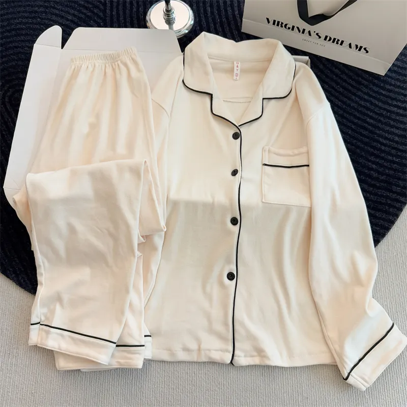 Ensemble de pyjama à manches longues, doublé et épaissi, pour l'automne et l'hiver, saison printemps-automne-hiver · Grossiste · OEM · Mondial - View 4