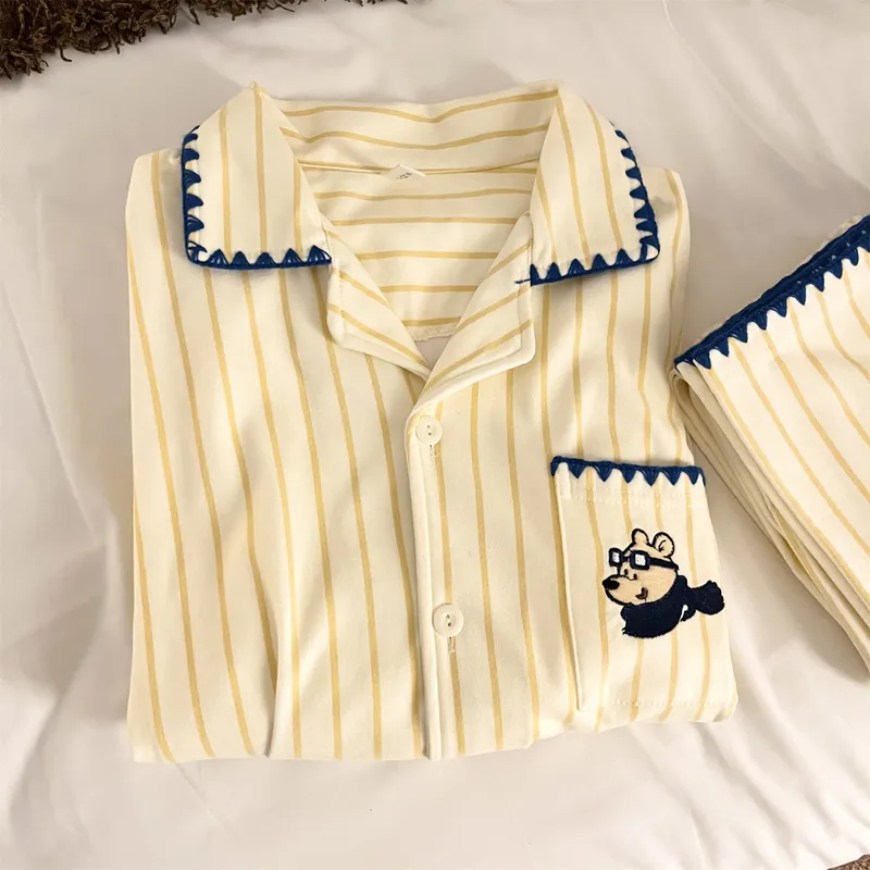 Men's German Velvet #Shell Blue Scarf Bear Pajama Style Spring and Autumn New Wearable Outside Sweet Style Loungewear Set · Wholesale · OEM · Worldwide Shipping - View 4