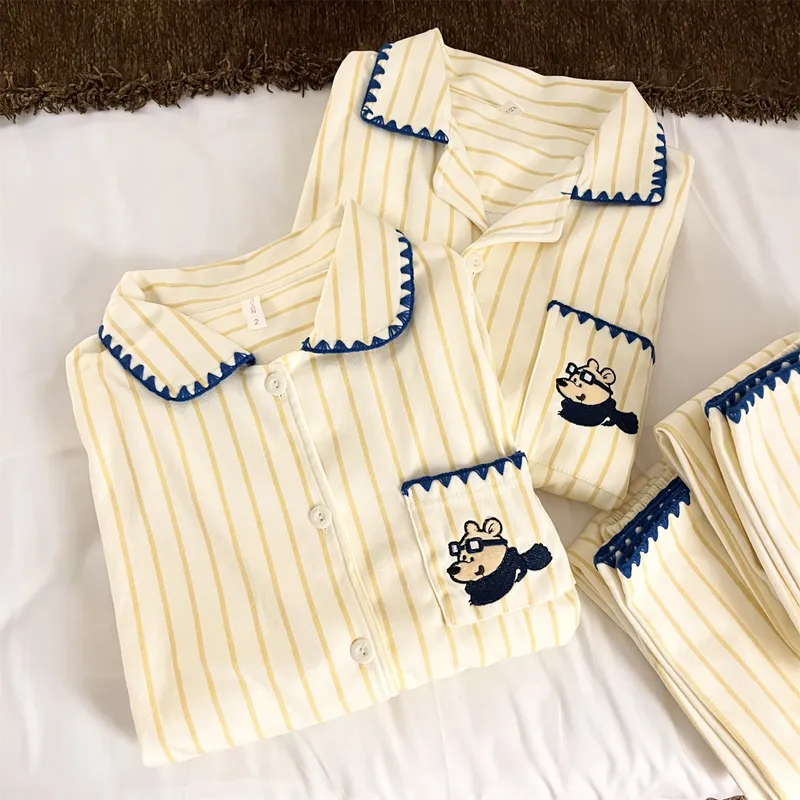 Couple German Velvet #Shell Blue Scarf Bear Pajama Style Spring Autumn New Wearable Outside Sweet Style Loungewear Set · Wholesale · OEM · Worldwide Shipping