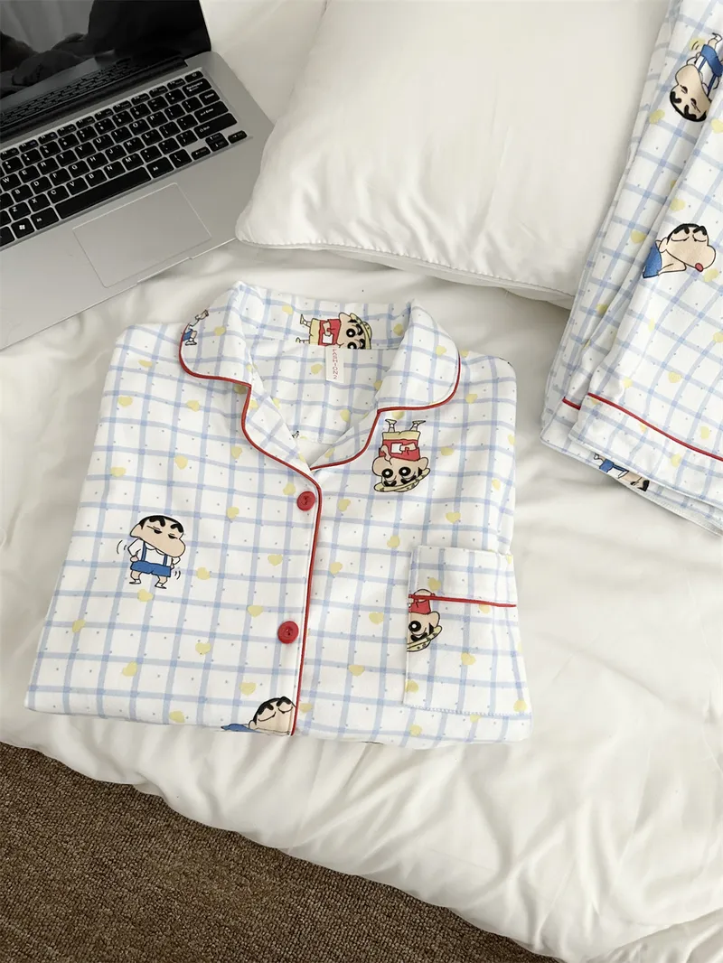 Pyjama couple en velours德绒 - Crayon espiègle, nouvelle collection printemps-automne, adorable, portable à l'extérieur, style sweet, ensemble de loungewear · Grossiste · OEM · Mondial - View 4