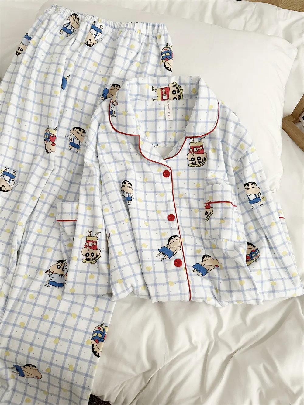 Pyjama couple en velours德绒 - Crayon espiègle, nouvelle collection printemps-automne, adorable, portable à l'extérieur, style sweet, ensemble de loungewear · Grossiste · OEM · Mondial - Detail 12