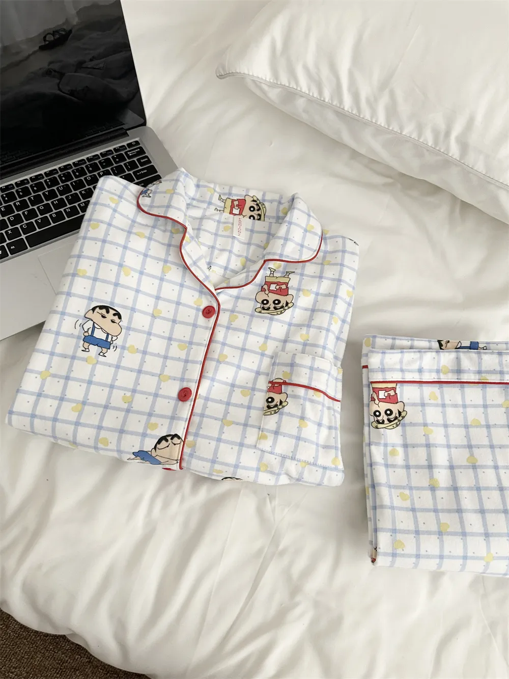 Pyjama couple en velours德绒 - Crayon espiègle, nouvelle collection printemps-automne, adorable, portable à l'extérieur, style sweet, ensemble de loungewear · Grossiste · OEM · Mondial - Detail 17