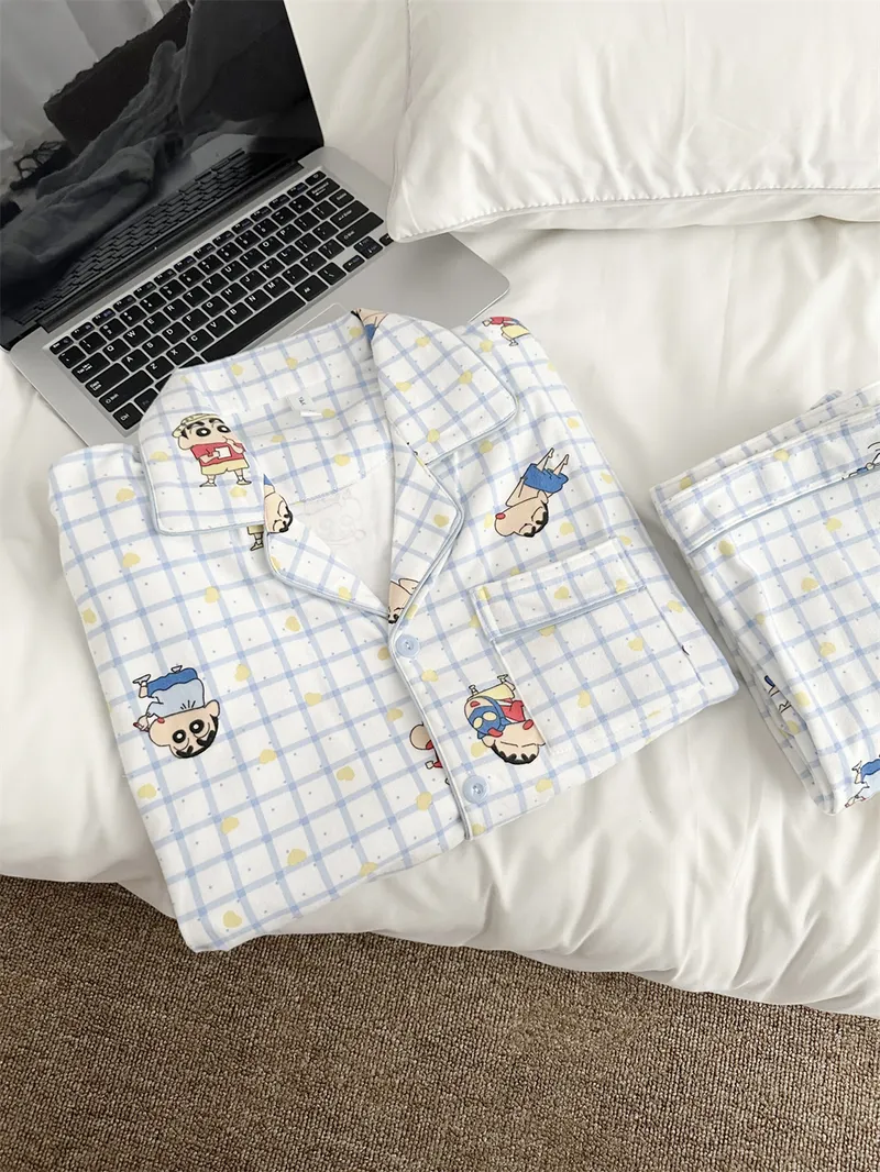 Pyjama couple en velours德绒 - Crayon espiègle, nouvelle collection printemps-automne, adorable, portable à l'extérieur, style sweet, ensemble de loungewear · Grossiste · OEM · Mondial - View 3