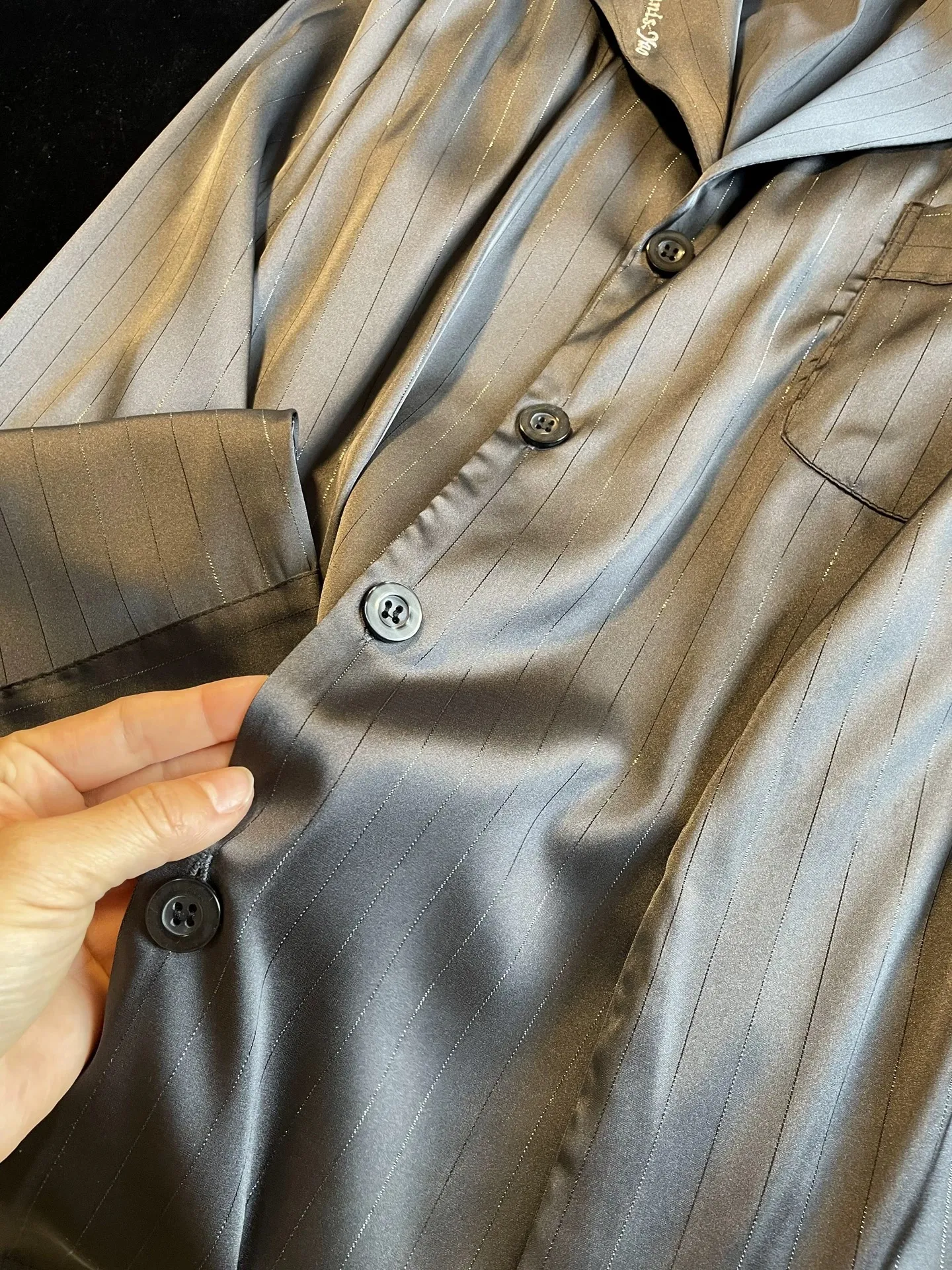 Men's Ice Silk Long-Sleeve Pajama Set with Pants, Casual Loungewear, Cross-Border Export Style 407 · Wholesale · OEM · Worldwide Shipping - View 1