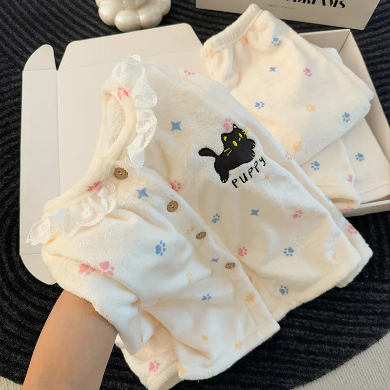 Ensemble en flanelle nouveau modèle 2026, pyjama portable pour filles d'âge intermédiaire et plus · Grossiste · OEM · Mondial - Detail 8