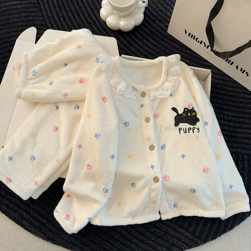 Ensemble en flanelle nouveau modèle 2026, pyjama portable pour filles d'âge intermédiaire et plus · Grossiste · OEM · Mondial - Detail 5