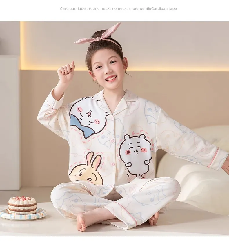 2026 New Autumn Cotton-Like Lapel Collar Older Kids' Wearable-Out Pajamas · Wholesale · OEM · Worldwide Shipping - Detail 4