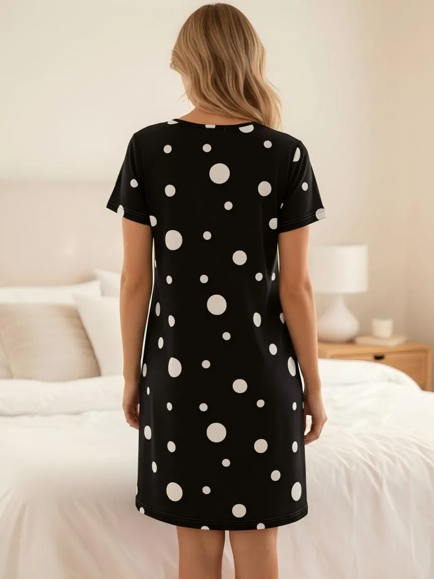 Wholesale for Europe & US Casual Printed Short-Sleeve Nightgown · Wholesale · OEM · Worldwide Shipping - View 4