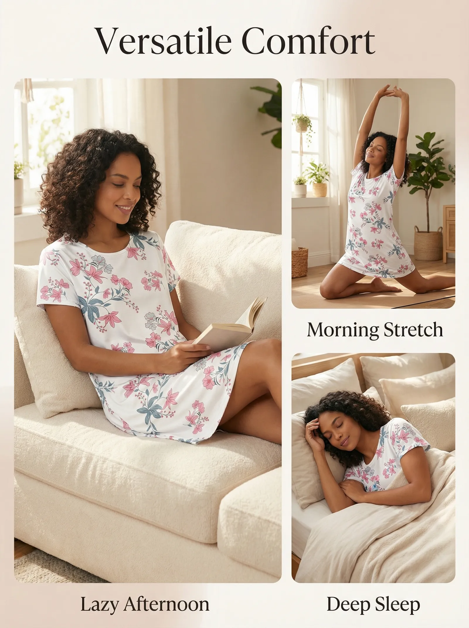 Wholesale for Europe & US Casual Printed Short-Sleeve Nightgown · Wholesale · OEM · Worldwide Shipping - View 1
