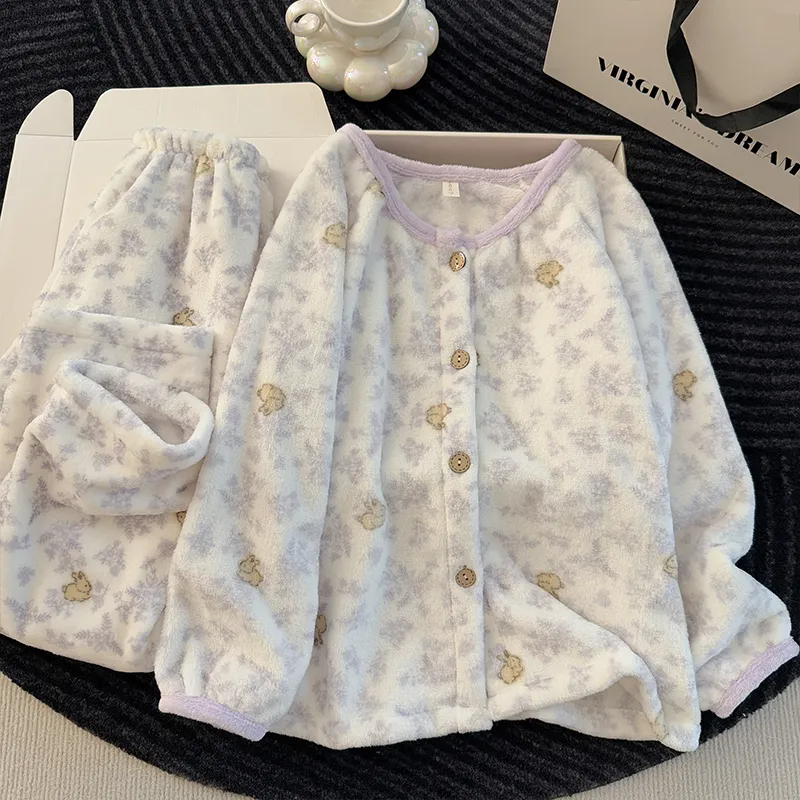 新作 冬 厚手 快適 柔らかい カートゥーン 子供服 中・大児 フランネル セットアップ · 卸売 · OEM · 世界へ発送 - Detail 3