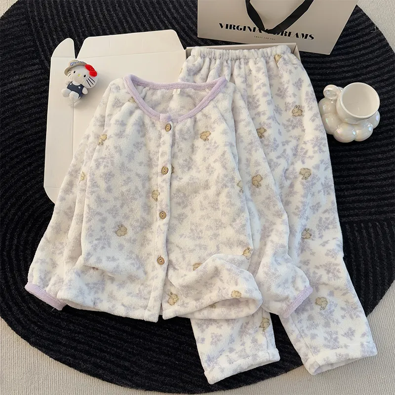 新作 冬 厚手 快適 柔らかい カートゥーン 子供服 中・大児 フランネル セットアップ · 卸売 · OEM · 世界へ発送 - Detail 5