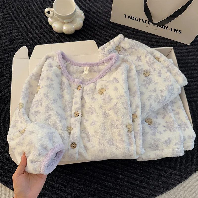 新作 冬 厚手 快適 柔らかい カートゥーン 子供服 中・大児 フランネル セットアップ · 卸売 · OEM · 世界へ発送 - View 4