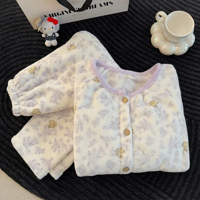 新作 冬 厚手 快適 柔らかい カートゥーン 子供服 中・大児 フランネル セットアップ · 卸売 · OEM · 世界へ発送 - Detail 11