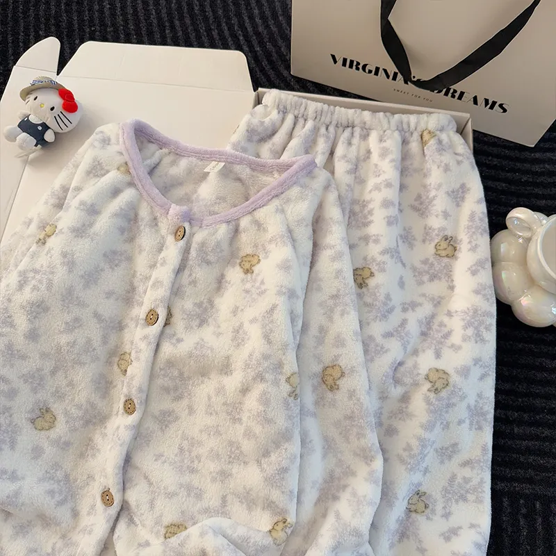 新作 冬 厚手 快適 柔らかい カートゥーン 子供服 中・大児 フランネル セットアップ · 卸売 · OEM · 世界へ発送 - Detail 8