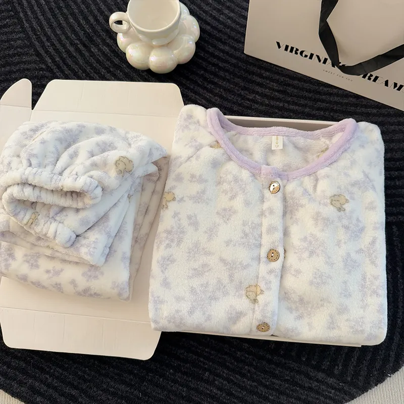 新作 冬 厚手 快適 柔らかい カートゥーン 子供服 中・大児 フランネル セットアップ · 卸売 · OEM · 世界へ発送 - Detail 10