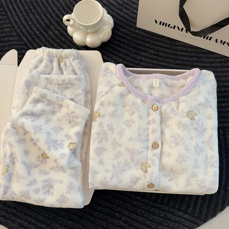 新作 冬 厚手 快適 柔らかい カートゥーン 子供服 中・大児 フランネル セットアップ · 卸売 · OEM · 世界へ発送 - Detail 9